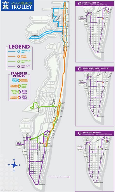 Miami Beach Trolley Map - Ontheworldmap.com