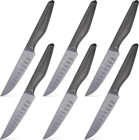 Sanmuzuo Steak Knives Set Of Stainless Steel Inch Meat Slicing