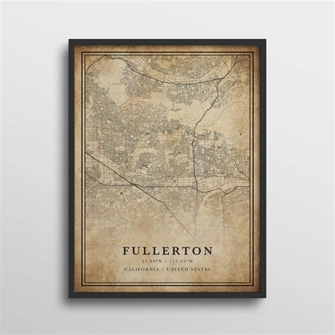 Fullerton Map California Fullerton Map Print Fullerton Map - Etsy