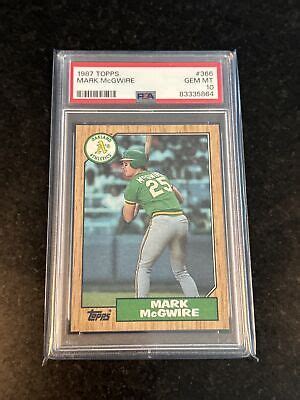 Topps Mark Mcgwire Psa Gem Mint Card Rookie Season Oakland