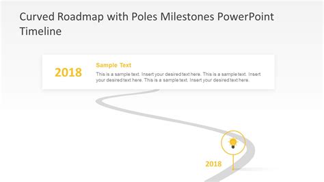 Curved Roadmap With Poles Milestones Powerpoint Timeline Slidemodel