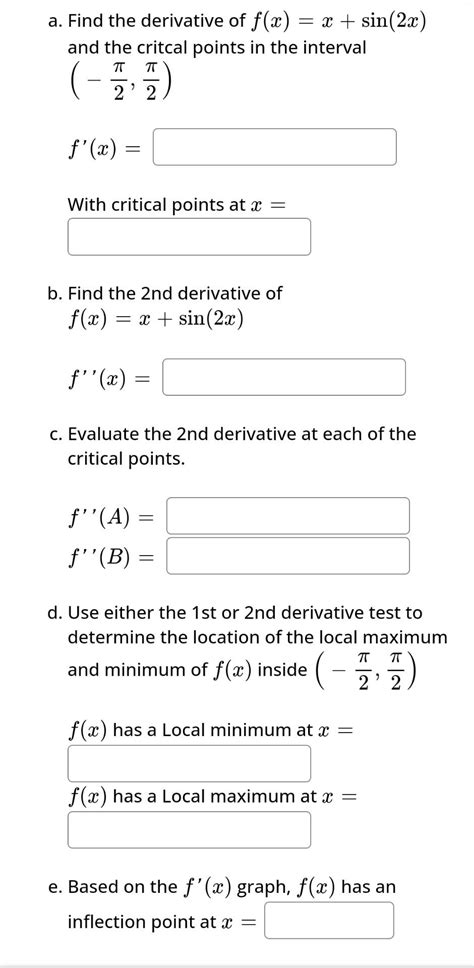 Solved For The Function Fxxsin2x Over −2π2π