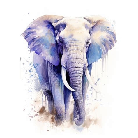 Premium AI Image | Painting of an elephant with a large tusk and a long ...