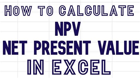 How To Calculate Net Present Value Npv Formula In Excel Excel Netpresentvalue Npv Excelguy