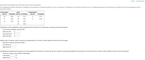 Solved All Answers Were Generated Using 1 000 Trials And Chegg