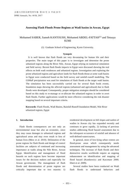 Pdf Assessing Flash Floods Prone Regions At Wadi …assessing Flash