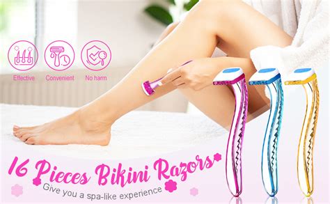 16 Piece Bikini Disposable Razors For Women Travel Pubic Hair Removal Beauty Razor Set T