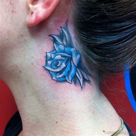 19 Best Blue Rose Tattoos On Neck Tattoo Designs