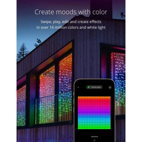 Twinkly Curtain App Controlled Smart Led Christmas Lights Rgb