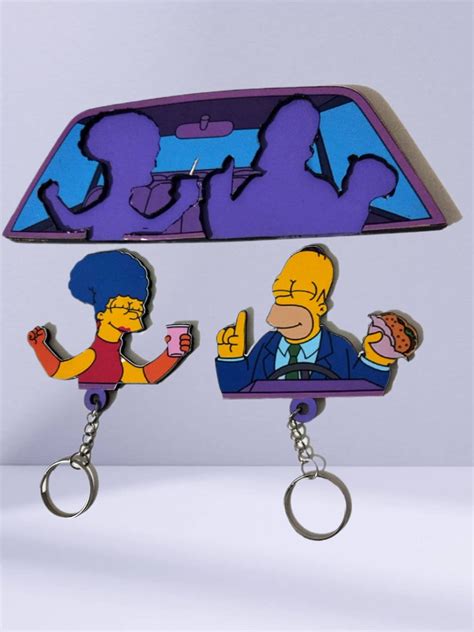 Homer And Marge Key Holder Digital Files For Laser Cutting Etsy