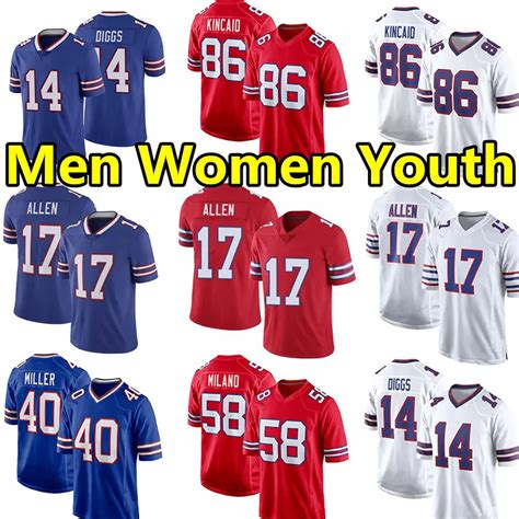 Josh Allen Stefon Diggs Football Jerseys Buffalos Dalton Kincaid