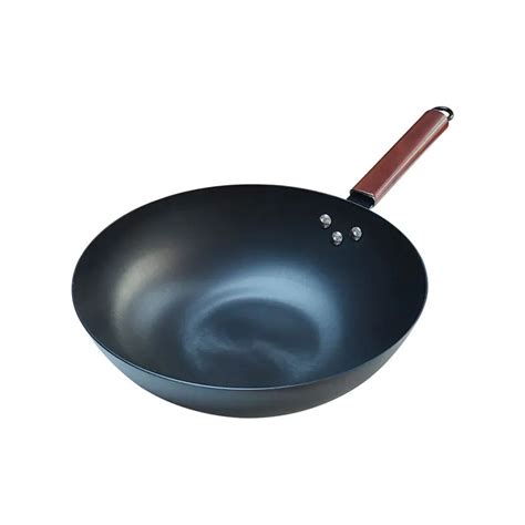 Pre Seasoned Chinese Style Carbon Steel Wok Non Stick Cookware Coating