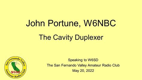 John Portune W Nbc On Cavity Duplexers Youtube