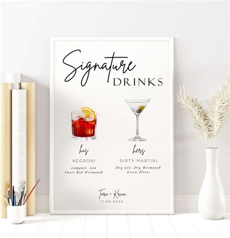 Printable Signature Cocktail Sign Printable Signature Drink - Etsy