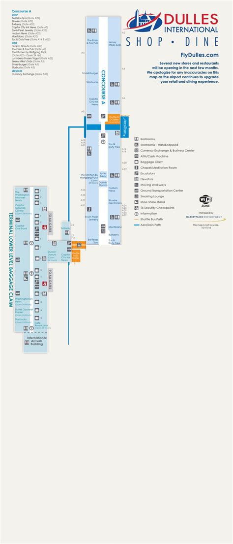 Dulles Airport(IAD) Terminal Maps, Shops, Restaurants, Food Court 2024