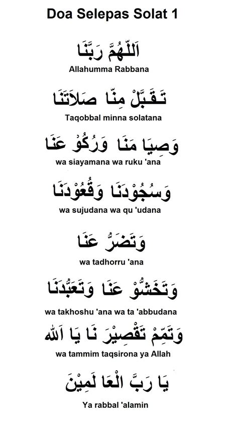 Doa Wirid Dan Zikir Selepas Solat Panduan Arab Dan Rumi Aku Muslim