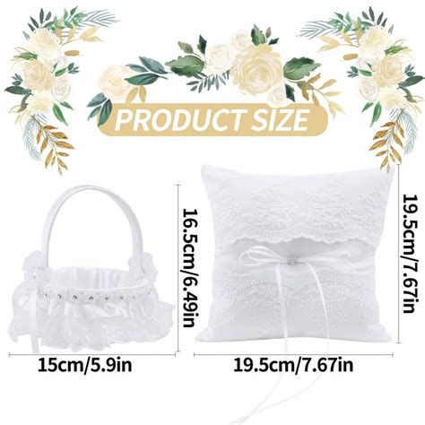 Flower Girl Basket And Ring Bearer Pillow Set 1pc Flower Girl Basket