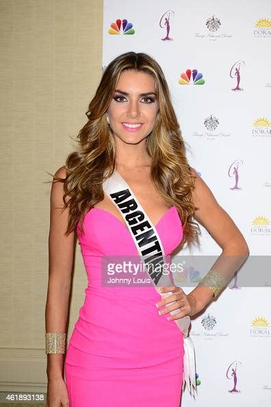 Miss Argentina Valentina Ferrer Attends Miss Universe Press Junket At