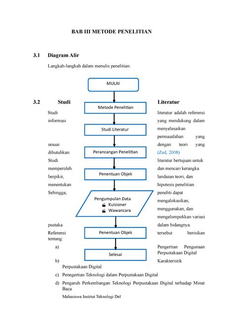 Bab 2 Penulisan Pada Bab2 Bab Iii Metode Penelitian 3 Diagram Alir