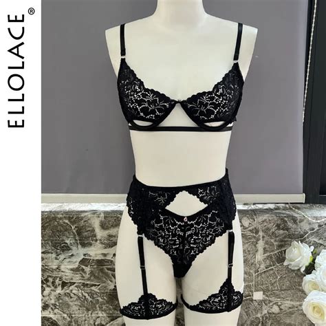 Elolace Lingerie Er Tica Suti Recortado Liga Roupa Interior