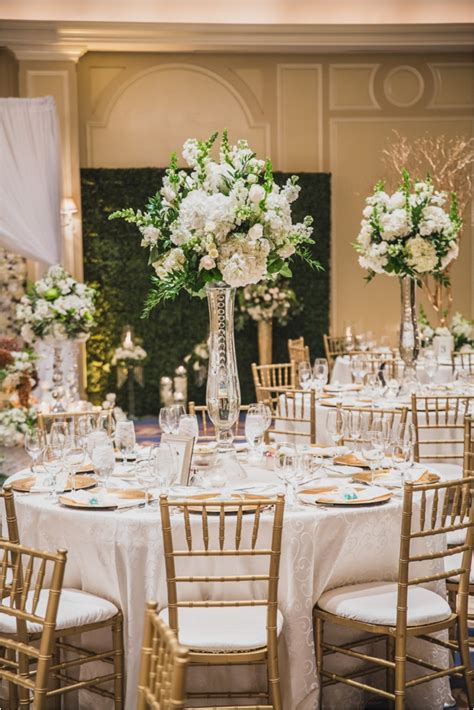 White, Gold, Champagne & Green Wedding at The Houstonian Hotel ...