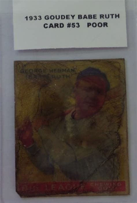 Coach S Corner Goudey Babe Ruth Baseball Card Poor