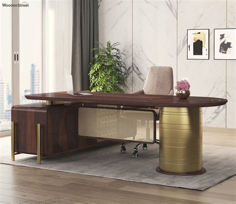 Buy Mervin Executive Table Teak Finish Online In India At Best Price