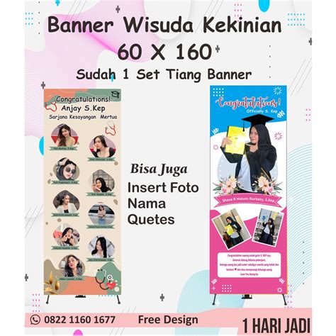 Jual Banner Wisuda Skripsi Bebas Design Gratis Tiang Shopee Indonesia