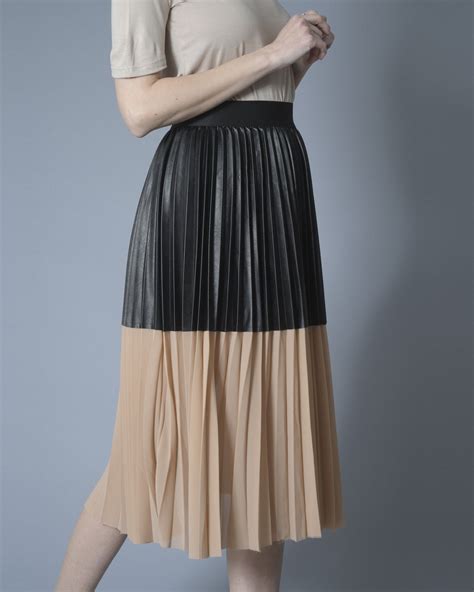 Jupe Bicolore Pliss E Nude Jupes Femme La Piscine Paris Outlet Store