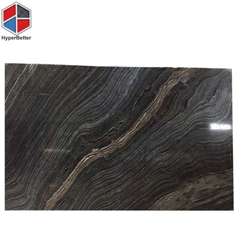 Antique Wood Grain Black Marble Slabs Made In China