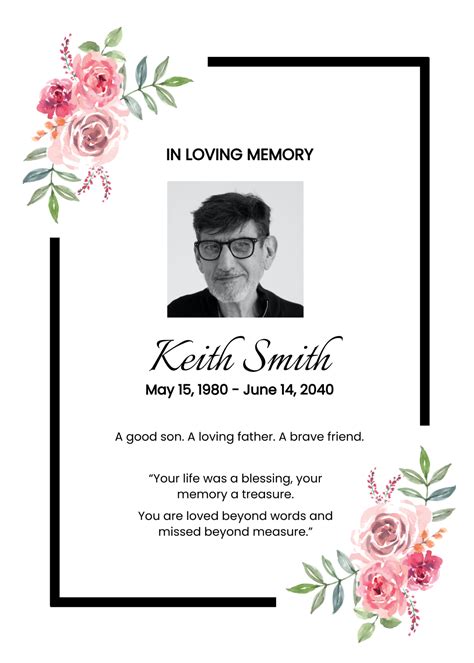 Digital Funeral Service Invitation Template - Edit Online & Download