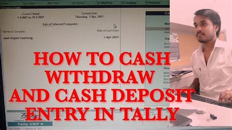 Contra Entry Cash Withdraw Cash Deposit Entry In Tally Erp And Tally