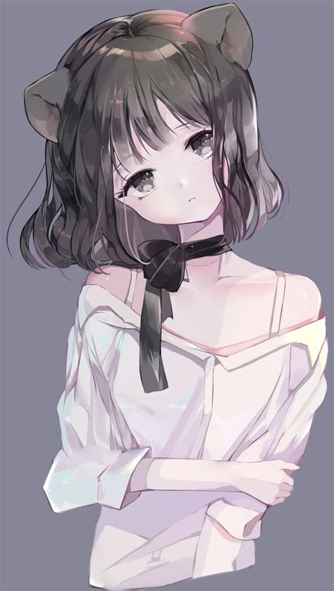 Safebooru 1girl Animal Ears Arm Across Waist Bangs Black Choker Black