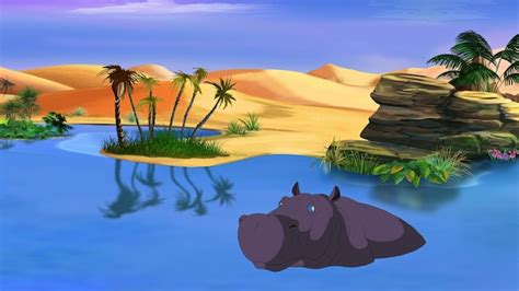 Premium Photo | Hippo in the river illustration