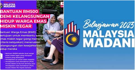 Bantuan Warga Emas BWE RM 500 Sebulan Belanjawan 2023