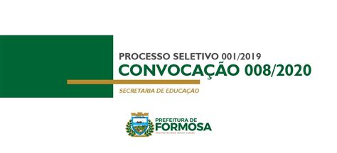 Prefeitura de Formosa publica convocação de processo seletivo Portal