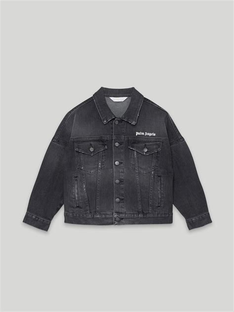 LOGO DENIM JACKET In 1001 Black White Palm Angels Official