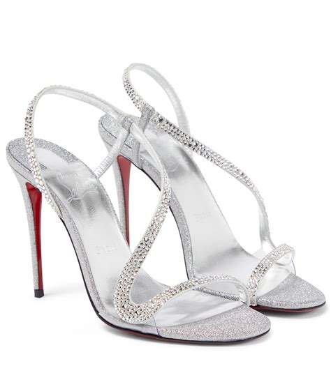 Christian Louboutin Rosalie Strass Embellished Sandals In White Lyst