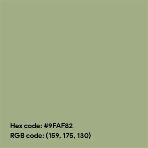 Light Moss Green Color Hex Code Is 9faf82