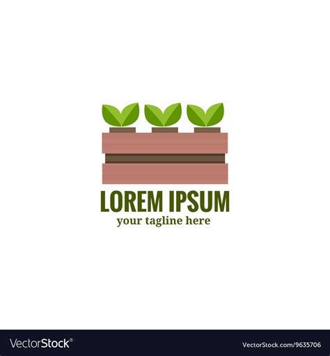 Vegetable Garden Box with platn Agriculture logo Vector Image