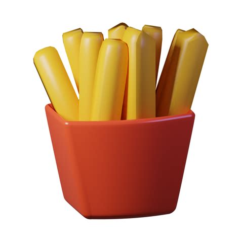 French Fries In Red Container Png