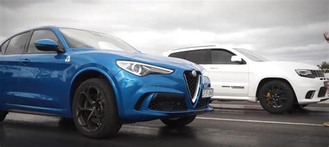 Jeep Grand Cherokee Trackhawk Vs Alfa Romeo Stelvio Quadrifoglio Drag