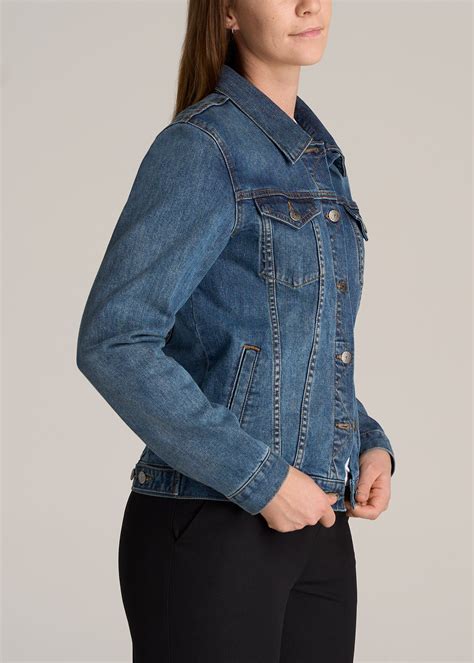 Women S Tall Denim Jacket In Vintage Medium Blue American Tall