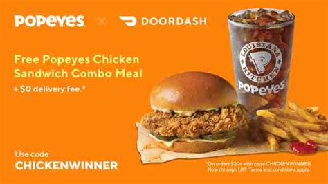 Popeyes Doordash Promo How To Get Free Chicken Sandwich Combo Meals