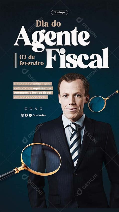 Story Dia Do Agente Fiscal 02 De Fevereiro Social Media Psd Editável