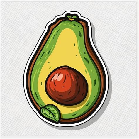 Premium AI Image | A cartoon drawing of an avocado with a leaf on it.