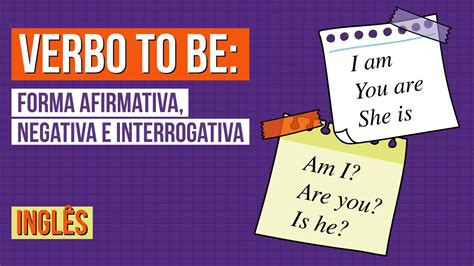 VERBO TO BE forma afirmativa negativa e interrogativa Inglês para o