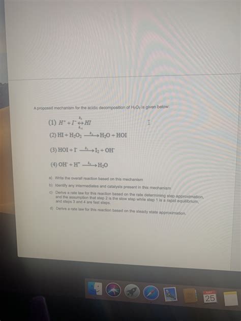 Solved A Proposed Mechanism For The Acidic Decomposition Of Chegg