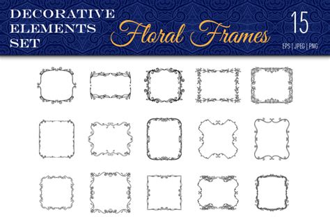 15 Floral Frames By Elen Lane TheHungryJPEG