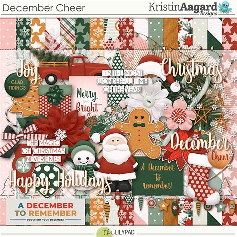 Digital Scrapbook Kit December Cheer Kristin Aagard